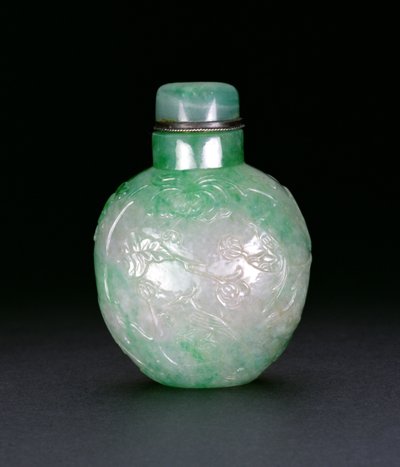 Frasco decorado con faisanes y una mariposa, c.1780-1850 de Chinese School